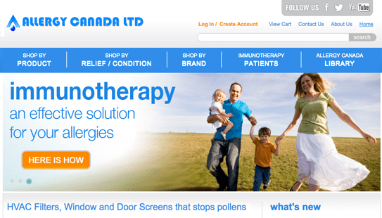 Allergy Canada Website Design & Development