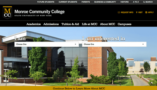 Monroe Community College, State University Of New York Website Development