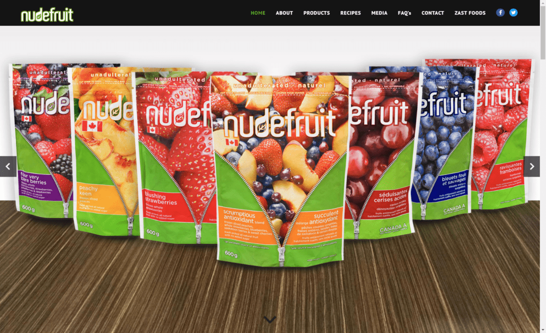 Nudefruit - website design - website development