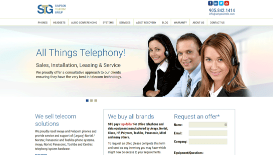 Simpson Telecom Group Website Design & Development