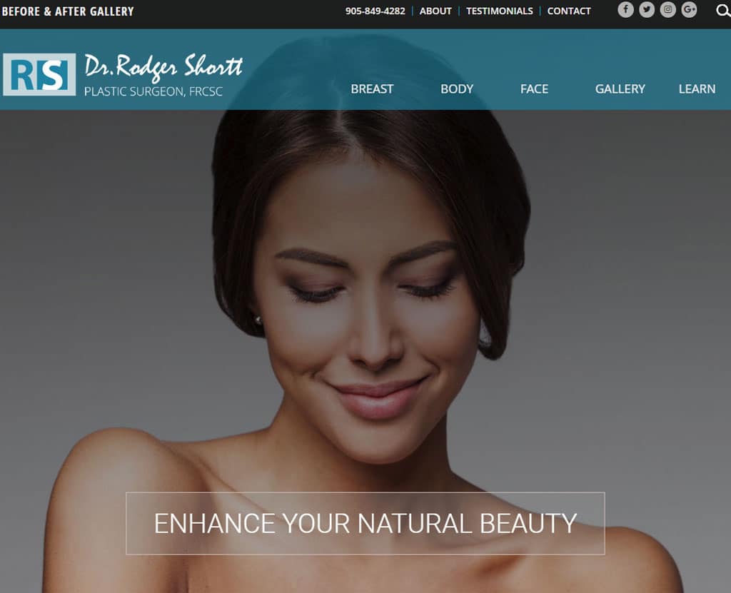 Dr. Shortt, Plastic Surgeon website design